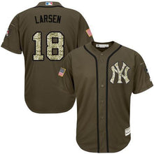 Load image into Gallery viewer, Yankees 18 Don Larsen Green Salute To Service Stitched Mlb Jerseyy