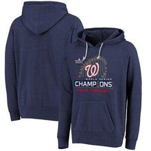 Load image into Gallery viewer, Washington Nationals Majestic Threads 2019 World Series Champions Locker Room Pullover Hoodie - Navy MLB Pullover Hoodie