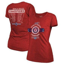 Load image into Gallery viewer, Washington Nationals Majestic Threads Women's 2019 World Series Champions Roster T-Shirt - Red MLB Women T-shirt