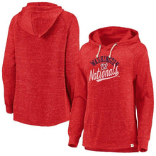 Load image into Gallery viewer, Washington Nationals  Branded Women's Faded Script Pullover Hoodie – Red MLB Women Pullover Hoodie