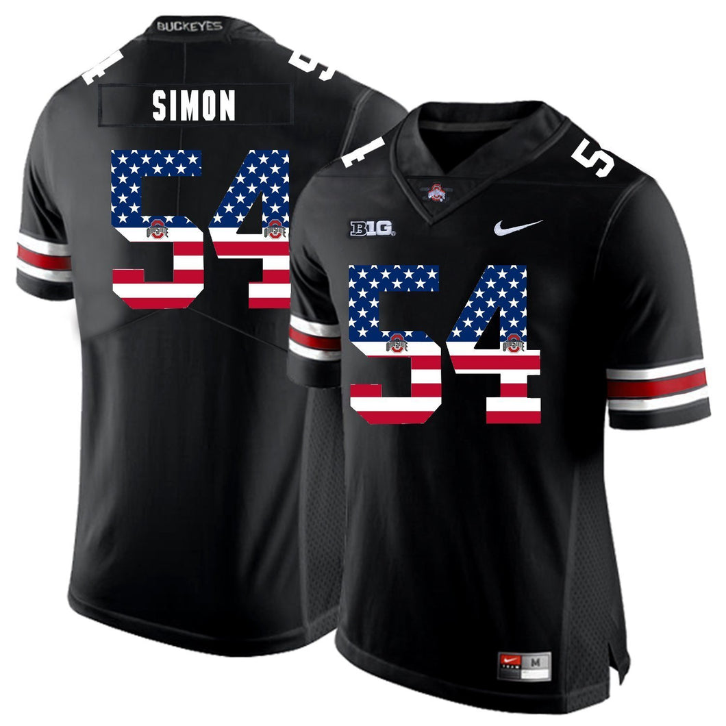 Ohio State John Simon 54 American Flag Black 2 Football Jersey