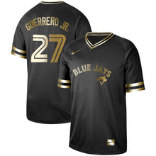 Load image into Gallery viewer, Toronto Blue Jays Guerrero Jr. #27 Men Black Gold Edition Mlb Jersey