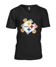 Load image into Gallery viewer, Pittsburgh-Steelers Puzzle Collection T-Shirt 2018 - Guys V-Neck