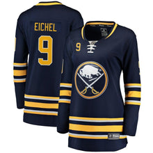 Load image into Gallery viewer, Women's Buffalo Sabres Jack Eichel Navy Breakaway Player Jersey NHL Women Jersey