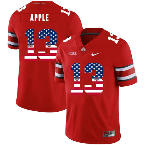 Ohio State Eli Apple 13 American Flag Red 3 Football Jersey