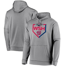 Load image into Gallery viewer, Washington Nationals Majestic 2019 Postseason Dugout Authentic Pullover Hoodie - Gray MLB Pullover Hoodie