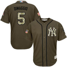 Load image into Gallery viewer, Yankees 5 Joe Dimaggio Green Salute To Service Stitched Mlb Jerseyy