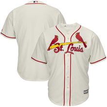 Load image into Gallery viewer, St Louis Cardinals St Louis Cardinals Majestic Big And Tall Cool Base Team Jersey Cream