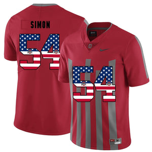 Ohio State John Simon 54 American Flag Red 2 Football Jersey