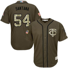 Load image into Gallery viewer, Twins 54 Ervin Santana Green Salute To Service Stitched Mlb Jerseyy