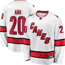 Load image into Gallery viewer, Sebastian Aho Carolina Hurricanes Away Premier Breakaway Player Jersey - White NHL Jersey