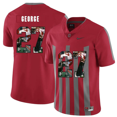 Ohio State Eddie George 27 Digital Art Red 2 Football Jersey