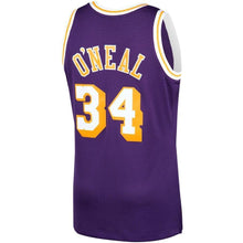 Load image into Gallery viewer, Shaquille O'neal Los Angeles Lakers Mitchell &amp; Ness 1996-97 Hardwood Classics Swingman Jersey – Purple