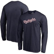 Load image into Gallery viewer, Washington Nationals  Team Wordmark Long Sleeve T-Shirt - Navy MLB T-shirt