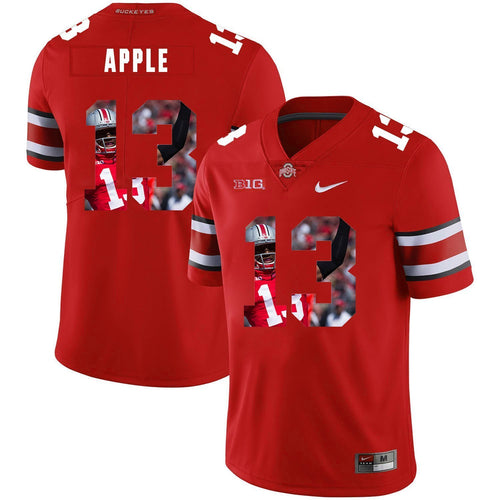 Ohio State Eli Apple 13 Digital Art Red 3 Football Jersey