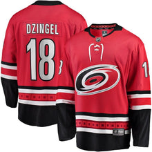 Load image into Gallery viewer, Ryan Dzingel Carolina Hurricanes Home Breakaway Player Jersey - Red NHL Jersey