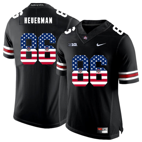 Ohio State Jeff Heuerman 86 American Flag Black 2 Football Jersey