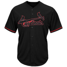 Load image into Gallery viewer, St Louis Cardinals St Louis Cardinals Majestic Big And Tall Pop Fashion V Neck Jersey Black