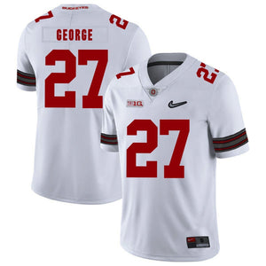 Ohio State Eddie George 27 White Football Jersey