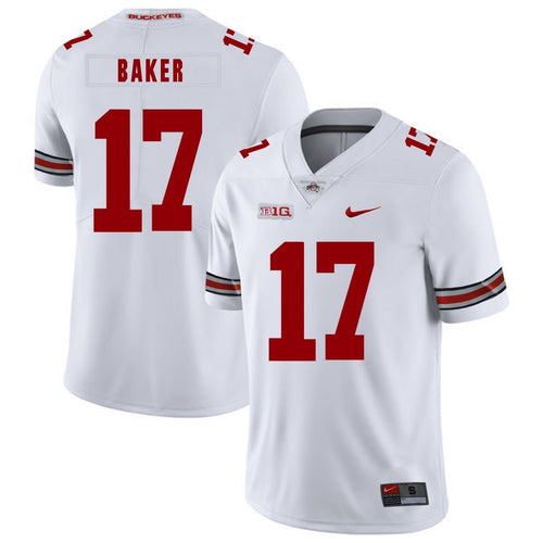 Ohio State Jerome Baker 17 White Football Jersey