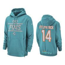 Load image into Gallery viewer, Ryan Fitzpatrick Dolphins Sideline Lockup Aqua Men  Hoodie NFL Men's Hoodie