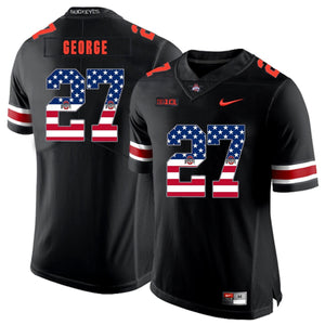 Ohio State Eddie George 27 American Flag Black 1 Football Jersey