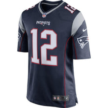 Load image into Gallery viewer, Tom Brady New England Patriots Youth Team Color Game Jersey - Navy Blue