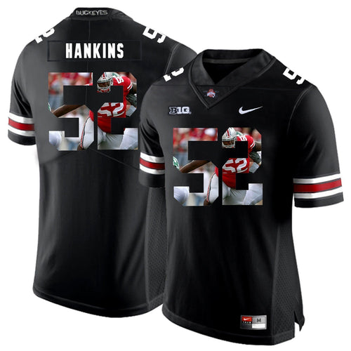 Ohio State Johnathan Hankins 52 Digital Art Black 2 Football Jersey