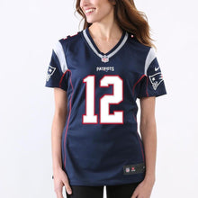 Load image into Gallery viewer, Tom Brady New England Patriots Women's Game Jersey - Navy Blue