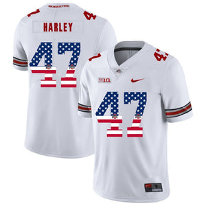 Ohio State Chic Harley 47 American Flag White 2 Football Jersey