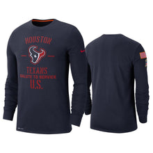 Load image into Gallery viewer, Texans 2019 Salute To Service Navy Long Sleeve T-Shirt NFL Long Sleeve