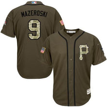 Load image into Gallery viewer, Pirates 9 Bill Mazeroski Green Salute To Service Stitched Mlb Jers - MLB Jersey