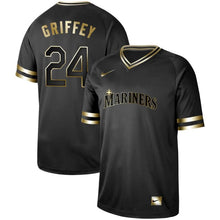 Load image into Gallery viewer, Seattle Mariners Griffey #24 Men Black Gold Edition Mlb Jersey