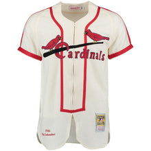 Load image into Gallery viewer, Red Schoendienst 1946 St. Louis Cardinals Mitchell &amp; Ness Throwback Jersey - Cream