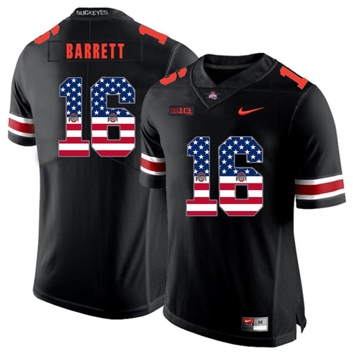 Ohio State J.T. Barrett 16 American Flag Black 1 Football Jersey