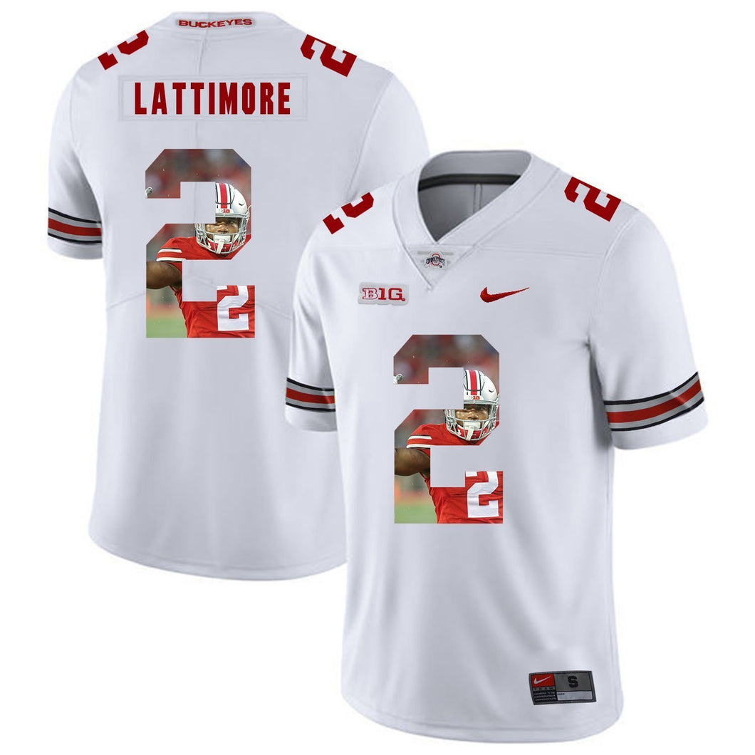 Ohio State Marshon Lattimore 2 Digital Art White 2 Football Jersey