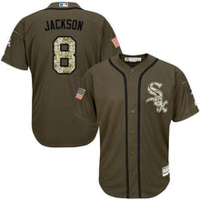 Load image into Gallery viewer, White Sox 8 Bo Jackson Green Salute To Service Stitched Mlb Jerseyy