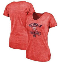 Load image into Gallery viewer, Washington Nationals  Women's Personalized Base Runner Tri-Blend T-Shirt - Red MLB Women T-shirt
