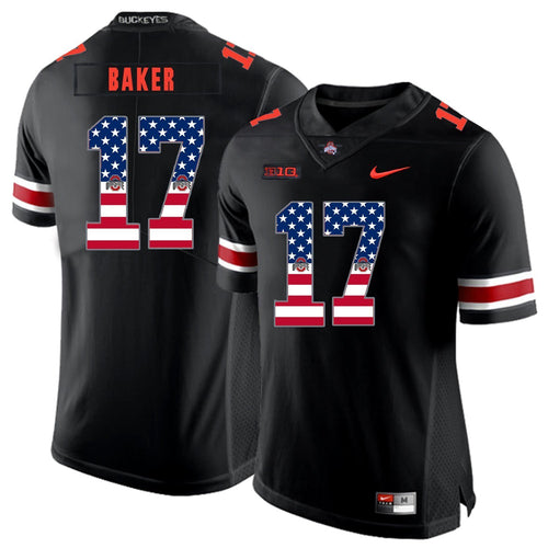 Ohio State Jerome Baker 17 American Flag Black 1 Football Jersey