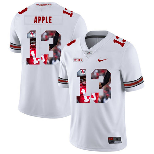 Ohio State Eli Apple 13 Digital Art White 2 Football Jersey