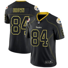 Load image into Gallery viewer, Steelers #84 Brownlights Out Black Color Rush Limited Jersey - NFL Jersey