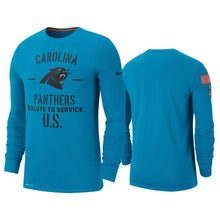 Load image into Gallery viewer, Panthers 2019 Salute To Service Blue Long Sleeve T-Shirt NFL Long Sleeve