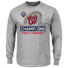 Load image into Gallery viewer, Washington Nationals  2019 World Series Champions Big &amp; Tall Locker Room Long Sleeve T-Shirt - Heather Gray MLB T-shirt