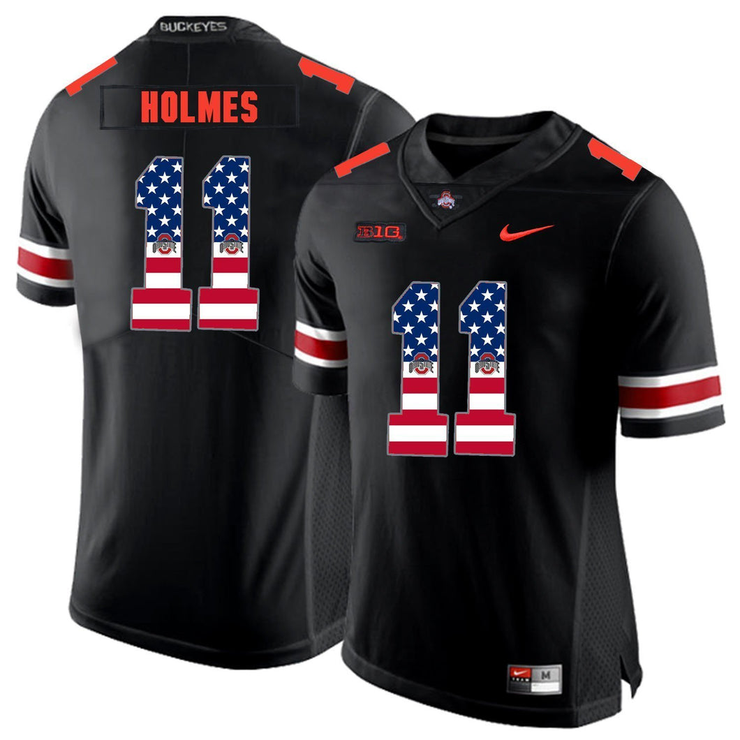 Ohio State Jalyn Holmes 11 American Flag Black 1 Football Jersey