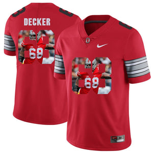 Ohio State Decker 68 Digital Art Red Football Jersey