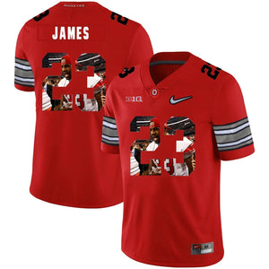 Ohio State Lebron James 23 Digital Art Red 1 Football Jersey