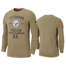 Load image into Gallery viewer, Steelers 2019 Salute To Service Tan Long Sleeve T-Shirt NFL Long Sleeve