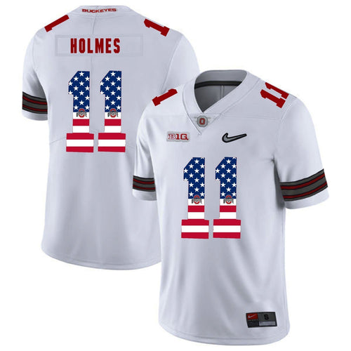 Ohio State Jalyn Holmes 11 American Flag White 1 Football Jersey