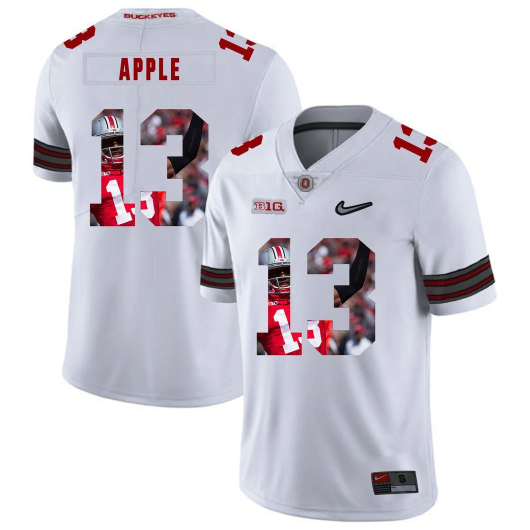 Ohio State Eli Apple 13 Digital Art White 1 Football Jersey