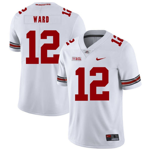 Ohio State Denzel Ward 12 White Football Jersey